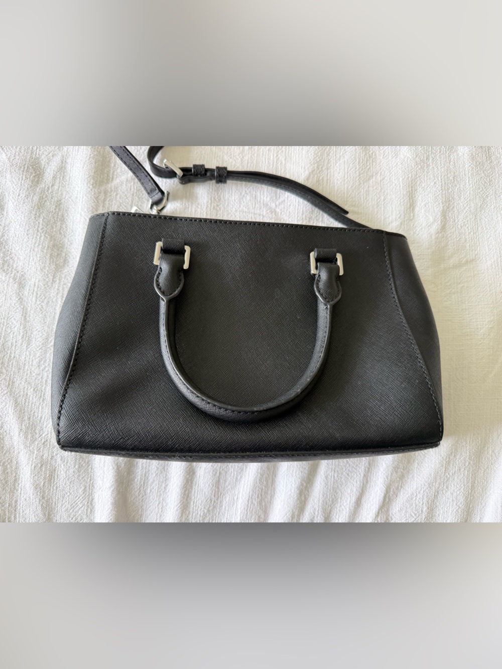 Michael Kors Black Kellen Studded Saffiano Small Crossbody Purse - Picture 6 of 6
